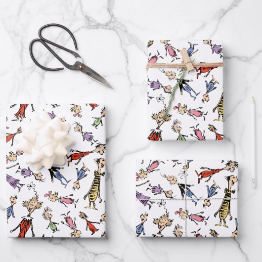 Dr. Seuss Whoville Characters Festive Pattern Inpakpapier Vel (Voorkant)
