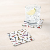 Dr. Seuss Whoville Characters Festive Pattern Kartonnen Onderzetters (Insitu)