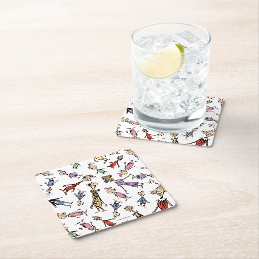 Dr. Seuss Whoville Characters Festive Pattern Kartonnen Onderzetters (Insitu)