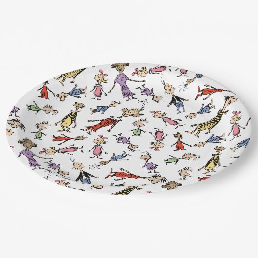 Dr. Seuss Whoville Characters Festive Pattern Papieren Bordje (Gekanteld)