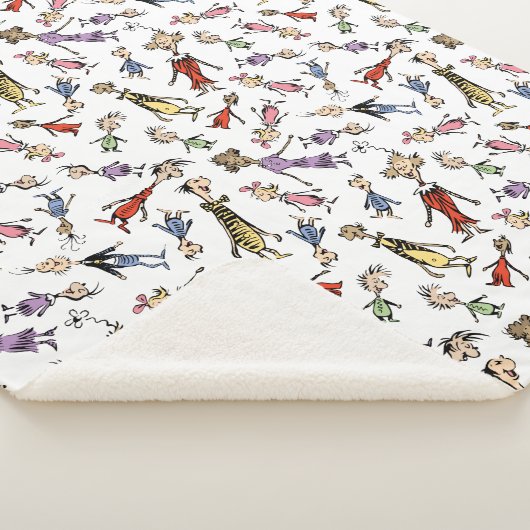 Dr. Seuss Whoville Characters Festive Pattern Sherpa Deken (3/4)