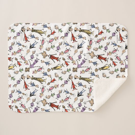 Dr. Seuss Whoville Characters Festive Pattern Sherpa Deken (Voorkant (horizontaal))