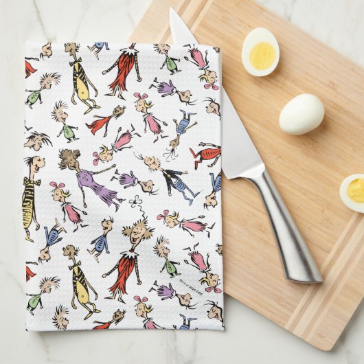 Dr. Seuss Whoville Characters Festive Pattern Theedoek (Quarter Fold)