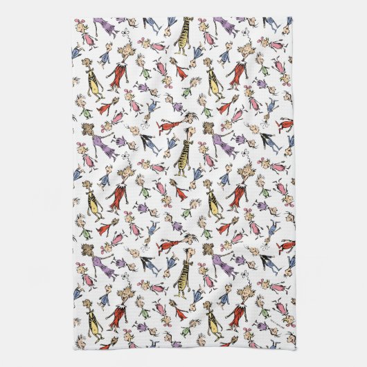 Dr. Seuss Whoville Characters Festive Pattern Theedoek (Verticaal)