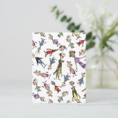 Dr. Seuss Whoville Karakters Festief Patroon Briefkaart (Staand voorkant)