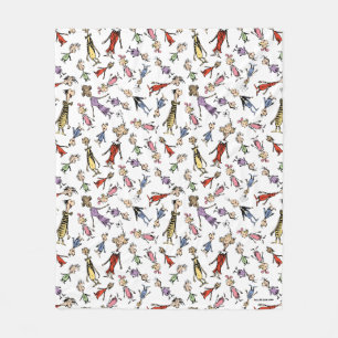Dr. Seuss Whoville Karakters Festief Patroon Fleece Deken