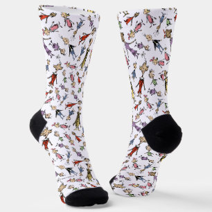 Dr. Seuss Whoville Karakters Festief Patroon Sokken