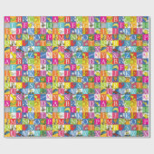 Dr. Seuss's ABC Colorful Block Letter Pattern Cadeaupapier (Vlak)
