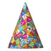Dr. Seuss's ABC Colorful Block Letter Pattern Feesthoedjes (Achterkant)