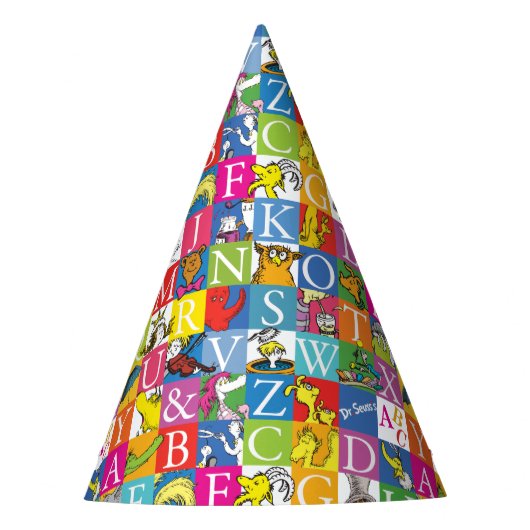 Dr. Seuss's ABC Colorful Block Letter Pattern Feesthoedjes (Voorkant)