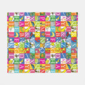 Dr. Seuss's ABC Colorful Block Letter Pattern Fleece Deken (Voorkant (Horizontaal))