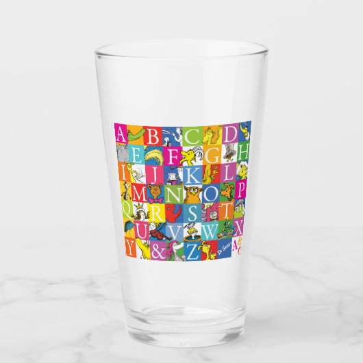 Dr. Seuss's ABC Colorful Block Letter Pattern Glas (Voorkant)