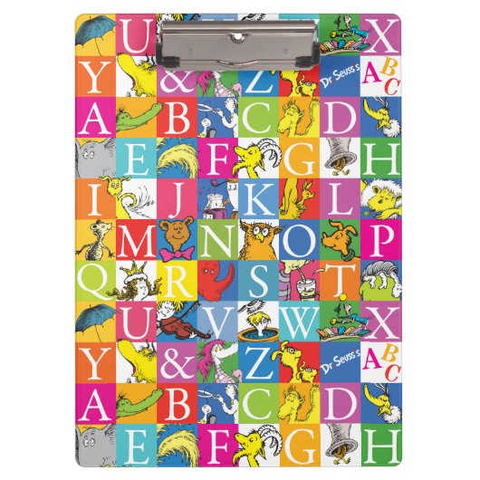 Dr. Seuss's ABC Colorful Block Letter Pattern Klembord (Voorkant)