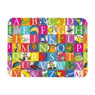 Dr. Seuss's ABC Colorful Block Letter Pattern Magneet