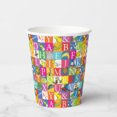 Dr. Seuss's ABC Colorful Block Letter Pattern Papieren Bekers (Achterkant)