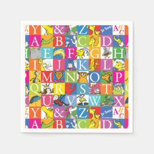 Dr. Seuss's ABC Colorful Block Letter Pattern Servet