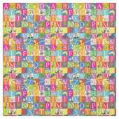 Dr. Seuss's ABC Colorful Block Letter Pattern Stof (Swatch)
