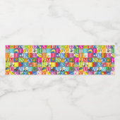 Dr. Seuss's ABC Colorful Block Letter Pattern Waterfles Etiket (Enkel label)