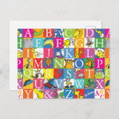 Dr. Seuss's ABC Kleurrijk Blokletterpatroon Briefkaart (Voorkant / Achterkant)