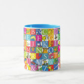 Dr. Seuss's ABC Kleurrijk Blokletterpatroon Mok (Midden)