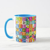 Dr. Seuss's ABC Kleurrijk Blokletterpatroon Mok (Links)