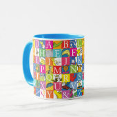 Dr. Seuss's ABC Kleurrijk Blokletterpatroon Mok (Voorkant links)