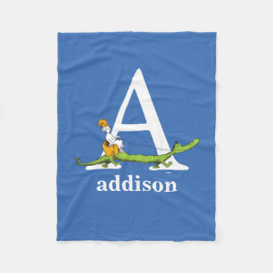 Dr. Seuss's ABC: Letter A - Wit   Voeg je naam toe Fleece Deken