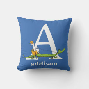 Dr. Seuss's ABC: Letter A - Wit   Voeg je naam toe Kussen