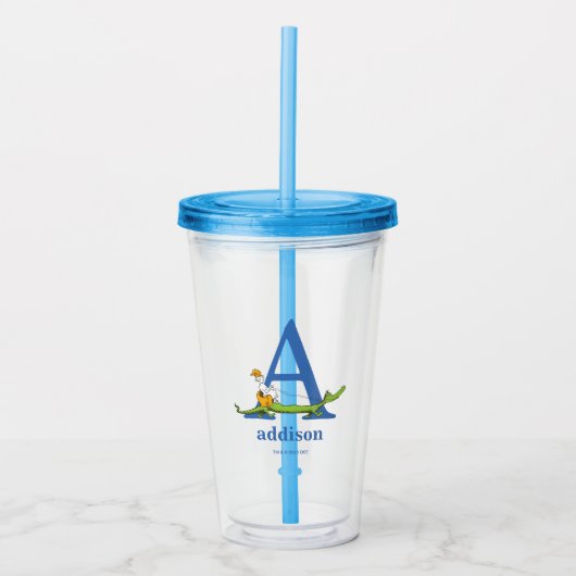 Dr. Seuss's ABC: Letter A - Wit | Voeg uw naam toe Acryl Drinkbeker (Voorkant)
