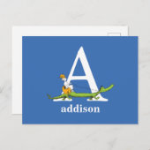 Dr. Seuss's ABC: Letter A - Wit | Voeg uw naam toe Briefkaart (Voorkant / Achterkant)