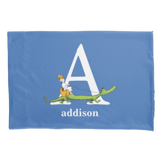 Dr. Seuss's ABC: Letter A - Wit | Voeg uw naam toe Kussensloop (Voorkant)