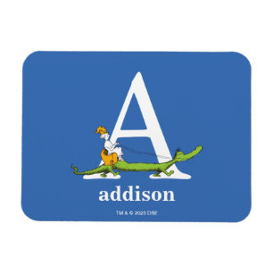 Dr. Seuss's ABC: Letter A - Wit Voeg uw naam toe Magneet