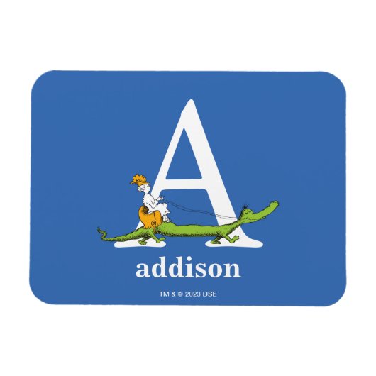 Dr. Seuss's ABC: Letter A - Wit | Voeg uw naam toe Magneet (Horizontaal)