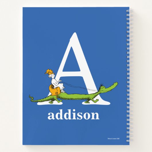 Dr. Seuss's ABC: Letter A - Wit | Voeg uw naam toe Notitieboek (Achterkant)