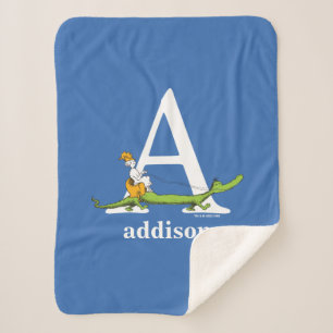 Dr. Seuss's ABC: Letter A - Wit   Voeg uw naam toe Sherpa Deken