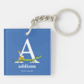 Dr. Seuss's ABC: Letter A - Wit | Voeg uw naam toe Sleutelhanger (Achterkant)