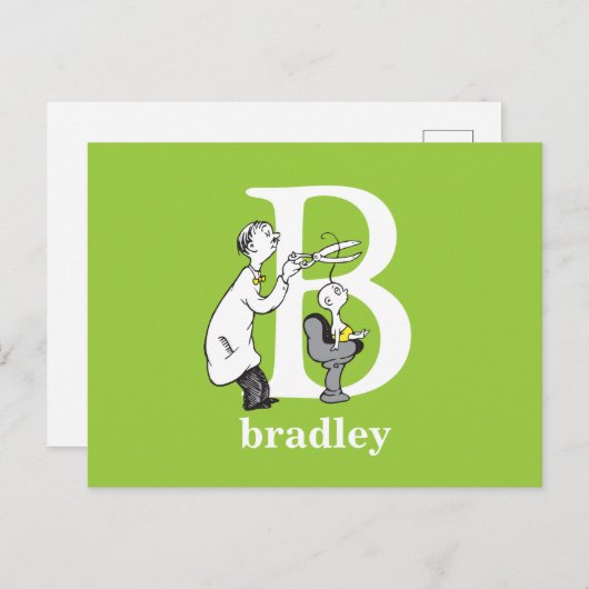 Dr. Seuss's ABC: Letter B - Wit | Voeg uw naam toe Briefkaart (Voorkant / Achterkant)