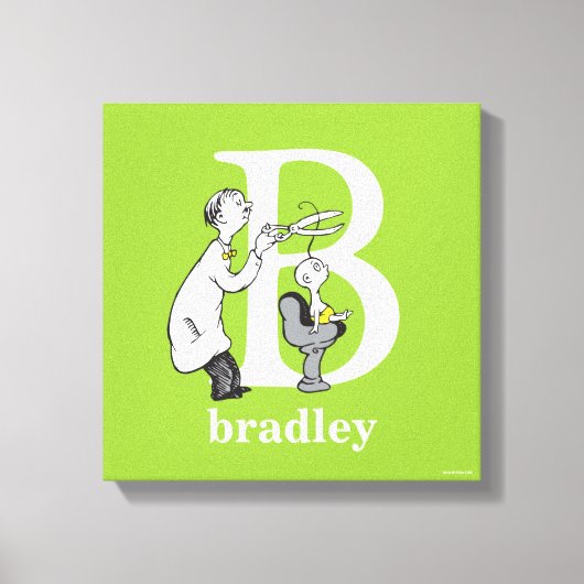 Dr. Seuss's ABC: Letter B - Wit | Voeg uw naam toe Canvas Afdruk (Voorkant)