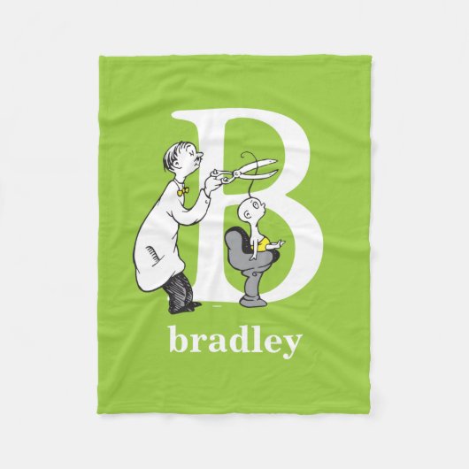 Dr. Seuss's ABC: Letter B - Wit | Voeg uw naam toe Fleece Deken (Voorkant)