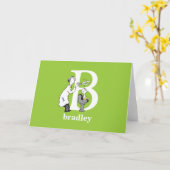 Dr. Seuss's ABC: Letter B - Wit | Voeg uw naam toe Kaart (Gele Bloem)