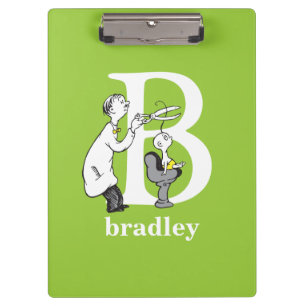 Dr. Seuss's ABC: Letter B - Wit Voeg uw naam toe Klembord