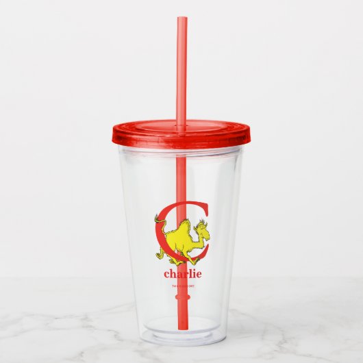 Dr. Seuss's ABC: Letter C - Wit | Voeg je naam toe Acryl Drinkbeker (Voorkant)