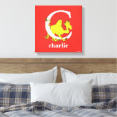Dr. Seuss's ABC: Letter C - Wit | Voeg uw naam toe Canvas Afdruk (Insitu (Slaapkamer))