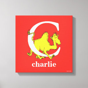 Dr. Seuss's ABC: Letter C - Wit Voeg uw naam toe Canvas Afdruk