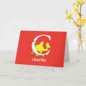 Dr. Seuss's ABC: Letter C - Wit | Voeg uw naam toe Kaart (Gele Bloem)