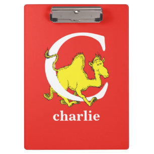 Dr. Seuss's ABC: Letter C - Wit Voeg uw naam toe Klembord