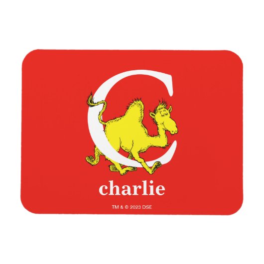 Dr. Seuss's ABC: Letter C - Wit | Voeg uw naam toe Magneet (Horizontaal)