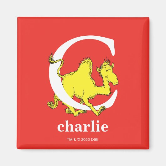 Dr. Seuss's ABC: Letter C - Wit | Voeg uw naam toe Magneet (Voorkant)