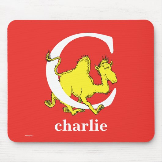 Dr. Seuss's ABC: Letter C - Wit | Voeg uw naam toe Muismat (Voorkant)