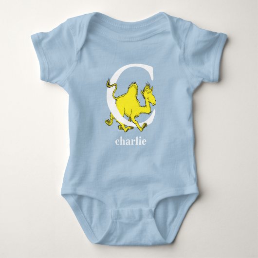 Dr. Seuss's ABC: Letter C - Wit | Voeg uw naam toe Romper (Voorkant)